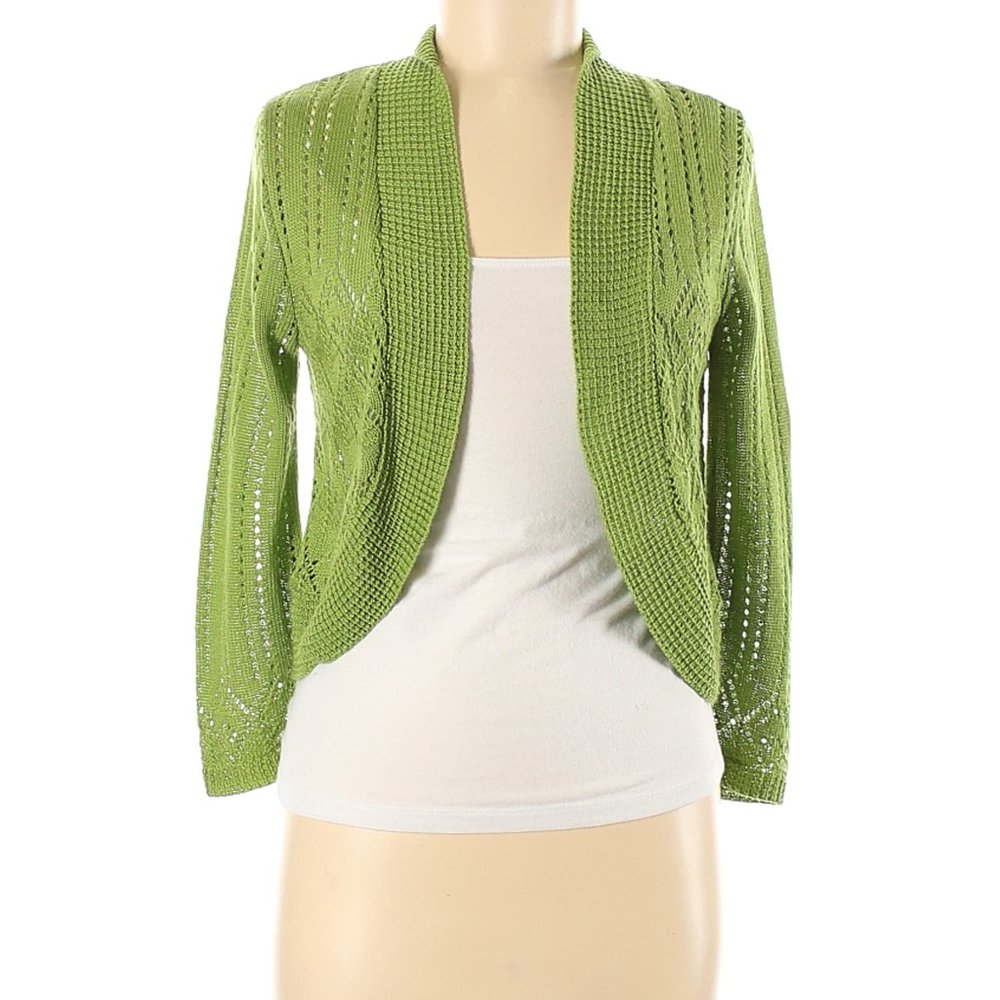 Green bolero-style sweater